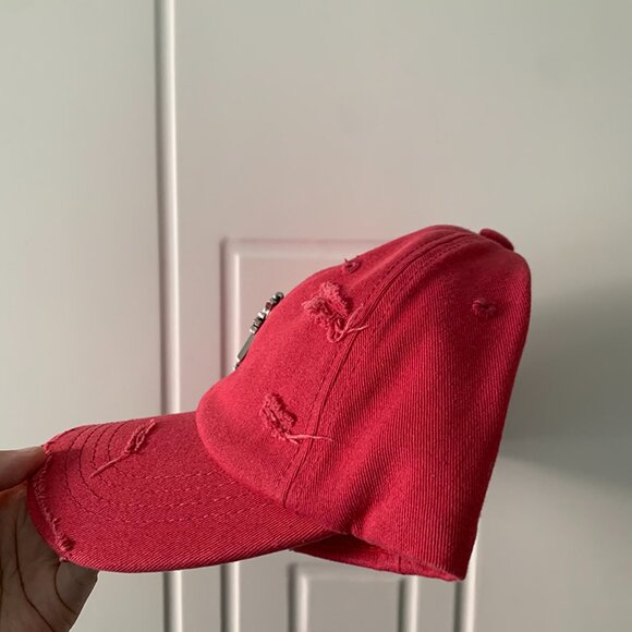 Chrome Hearts Pink Distressed Cross Baseball Cap - Picture 5 of 7